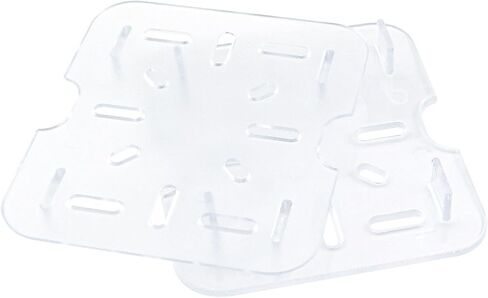 4PCS Transparent Plastic Drain Rack 4x4.5 Inch Special Grid Plate for Food Pans Acrylic Drain Tray for Sink Fruits and Vegetables for Teapots Tableware Kitchen Restaurants Hotels in Kuwait