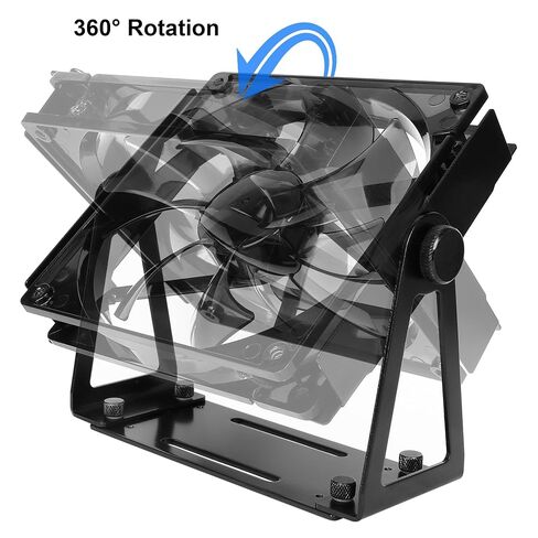 Computer Fan Stand - 120mm 140mm PC Fan Desk Stand, Heavy Duty Metal Adjustable Mount with 360° Rotation, Desktop Cooling Stand for PC, Router & Electronics (Fan Not Included) in Kuwait