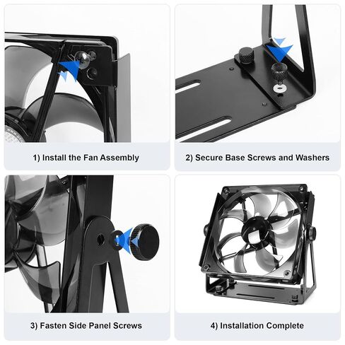 Computer Fan Stand - 120mm 140mm PC Fan Desk Stand, Heavy Duty Metal Adjustable Mount with 360° Rotation, Desktop Cooling Stand for PC, Router & Electronics (Fan Not Included) in Kuwait