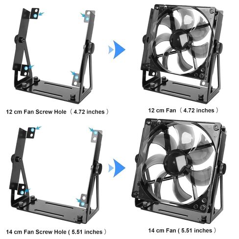 Computer Fan Stand - 120mm 140mm PC Fan Desk Stand, Heavy Duty Metal Adjustable Mount with 360° Rotation, Desktop Cooling Stand for PC, Router & Electronics (Fan Not Included) in Kuwait