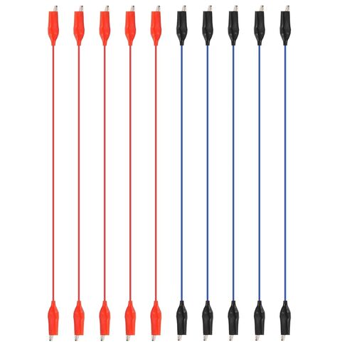 PATIKIL Interconnect Circuit Wire, 10 Pcs 400 mm Circuit Wires Connectors Physics Experiment Basic Beginner Kit for Physics Laboratory Electricity Connection, Alligator Clip, Blue/Red in Kuwait