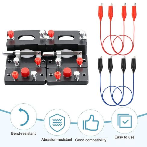 PATIKIL Interconnect Circuit Wire, 10 Pcs 400 mm Circuit Wires Connectors Physics Experiment Basic Beginner Kit for Physics Laboratory Electricity Connection, Alligator Clip, Blue/Red in Kuwait