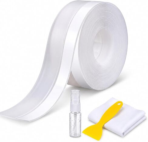 Weather Stripping Door Seal, Clear Silicone Door Seal Strip for Door Frame, 16.4FT Self Adhesive 25mm Seal Tape for Doors and Windows, Seals 0-15mm Gaps in Kuwait