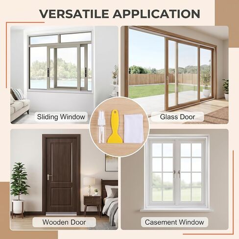 Weather Stripping Door Seal, Clear Silicone Door Seal Strip for Door Frame, 16.4FT Self Adhesive 25mm Seal Tape for Doors and Windows, Seals 0-15mm Gaps in Kuwait