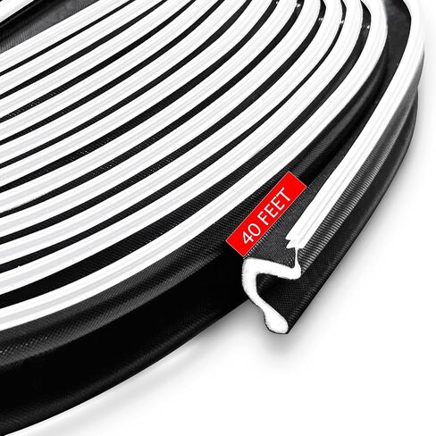 Extra Thick Weather Stripping Door Seal, Black Kerf Door Weatherstripping for Door Frame, Extra Wide Exterior Door Weather Seal for Lager Gap, V-Shaped Door Insulation Strip Replacemen 40Ft in Kuwait