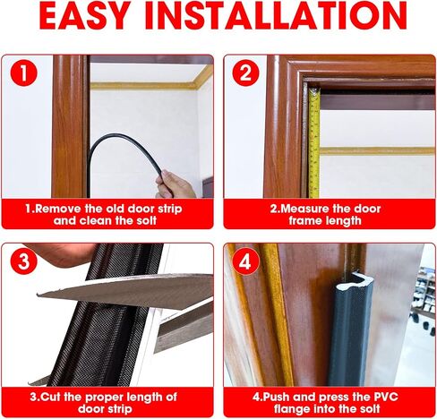 Extra Thick Weather Stripping Door Seal, Black Kerf Door Weatherstripping for Door Frame, Extra Wide Exterior Door Weather Seal for Lager Gap, V-Shaped Door Insulation Strip Replacemen 40Ft in Kuwait