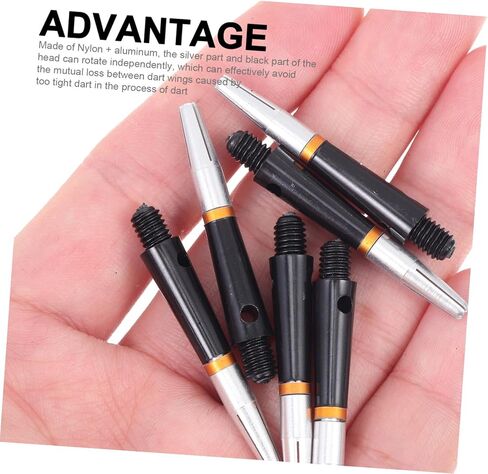 BESTonZON 6 Pcs Aluminum Dart Shafts, Rotating Stems for Steel Tip and Soft Darts, Replacement Flight Accessories Set with Standard 2BA Thread in Kuwait