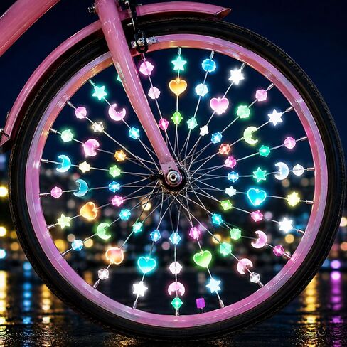 144PCS Spoke Beads Wheel Nipples - Glowable Star Wheel Decorations Suitable for Night Riding, Wheel, for Types, for Cyclists Maintenance & Decoration (4 Shapes) in Kuwait