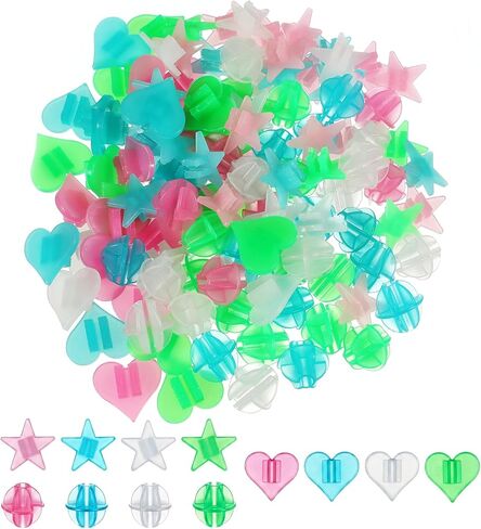 108Pcs Bike Spoke Beads, Bike Spoke Decorations Glow in The Dark & Colorful Round Bead, Safe & Fun for Kids Bicycle (Beads, Stars, Hearts) in Kuwait