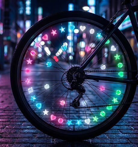 108Pcs Bike Spoke Beads, Bike Spoke Decorations Glow in The Dark & Colorful Round Bead, Safe & Fun for Kids Bicycle (Beads, Stars, Hearts) in Kuwait
