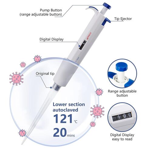 FOUR E'S SCIENTIFIC 1-10ml Pipette with 24pcs 10ml Pipette Tips in Kuwait