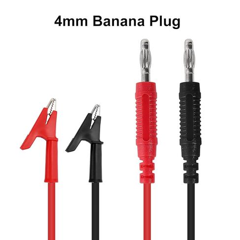 2Pcs Banana Plug to Alligator Clip Test Lead Wire Cable 4mm Heavy Duty Silicone Wire 14AWG for Multimeter Test Leads Oscilloscope Electrical Testing in Kuwait