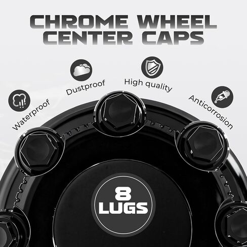 Chrome 8 Lug Wheel Center Caps for Chevy Silverado 16 Inch Van & Truck Rim Wheels, Replacement 15039489, 15039488, 9597169, 9597170(Set of 4) in Saudi Arabia