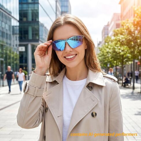 نظارات شمسية رياضية قابلة للطي، عدسات جيدة التهوية من البولي كربونات، خفيفة الوزن للاستخدام في الهواء الطلق لتشغيل كرة التنس والجولف والكرة الطائرة in Kuwait