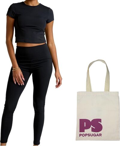 Two Piece Workout Set for Women High Waist Leggings and Short Sleeve Athletic Tops Matching Pilates Gym Sets Yoga Outfits in Saudi Arabia