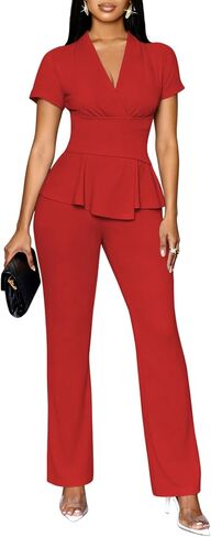 TOPSRANI المرأة Bodycon صالة مجموعات قصيرة الأكمام Sweatsuits رياضية عادية عادي 2 قطعة وتتسابق الخامس الرقبة طويلة بانت مجموعات in Kuwait
