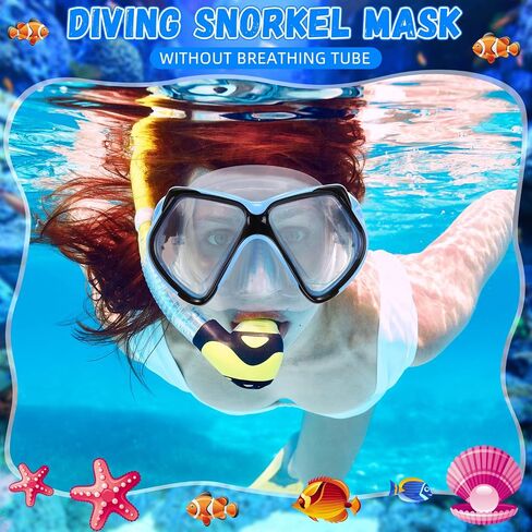 Flutesan 4 Pcs Adult Swimming Goggles with Nose Cover Elastic Fabric Strap Diving Snorkel Goggles Tempered Glass Diving Mask with Hair Protector Wrap in Kuwait