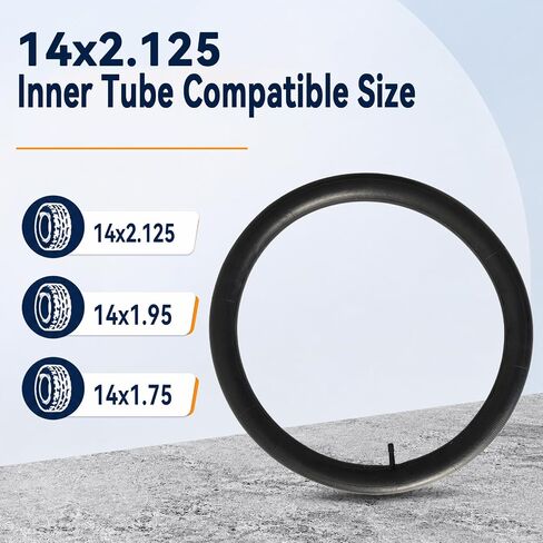 أنبوب الدراجة 2-Pack 14x2.125 الأنبوب الداخلي 14x2.125 14x1.95/2.125 | 14x1.95 14x2.10 أنبوب دراجة أنبوب 35 مللي متر AV شريدر صمام مع 2 عتلات الإطارات in Kuwait