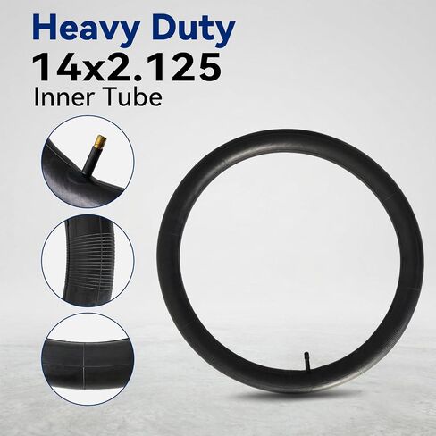 أنبوب الدراجة 2-Pack 14x2.125 الأنبوب الداخلي 14x2.125 14x1.95/2.125 | 14x1.95 14x2.10 أنبوب دراجة أنبوب 35 مللي متر AV شريدر صمام مع 2 عتلات الإطارات in Kuwait