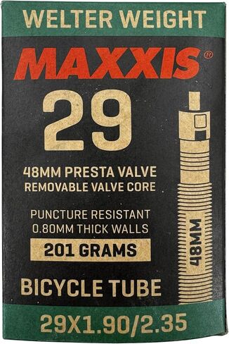 Maxxis 29 بوصة × 1.90-2.35 بوصة أنبوب داخلي للدراجة بوزن ويلتر | صمامات بريستا أو شريدر | قلب الصمام القابل للإزالة | مقاومة للثقب | أنبوب الدراجة الجبلية in Kuwait
