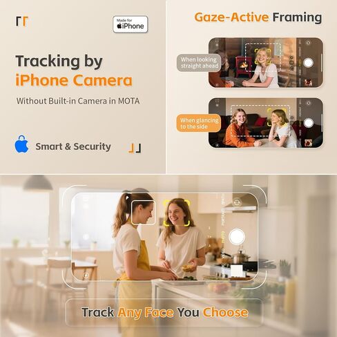 COMITOK Magnetic Auto Face Tracking Stand Tripod MOTA for iPhone Follows Your Movement Hands-Free Video Recording with 360 Degree Holder for Livestreaming, Vlog, Support Tiktok, YouTube - White in Saudi Arabia