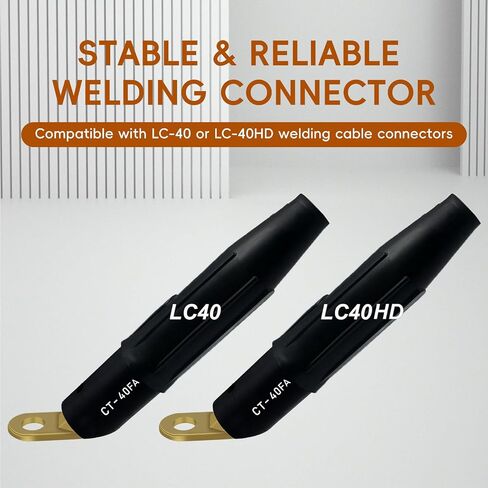 4 قطع طرف موصل لحام CT-40FA، العروة الطرفية لمحول الموصل للموصلات الذكور LC-40 أو LC-40HD، سعة الكابل 1/0 حتى 2/0 (50-70 مم²)، فتحة مسمار 17/32 بوصة in Kuwait