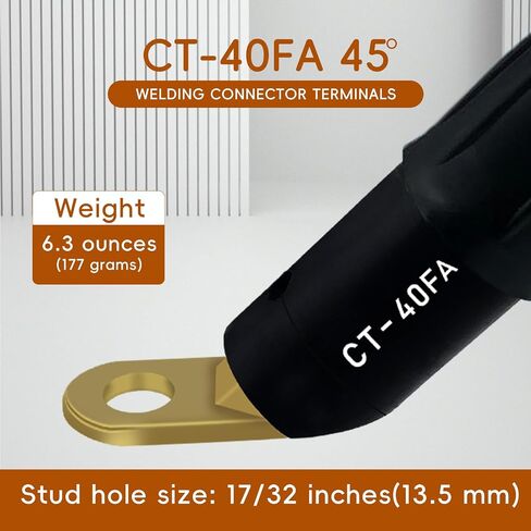 4 قطع طرف موصل لحام CT-40FA، العروة الطرفية لمحول الموصل للموصلات الذكور LC-40 أو LC-40HD، سعة الكابل 1/0 حتى 2/0 (50-70 مم²)، فتحة مسمار 17/32 بوصة in Kuwait