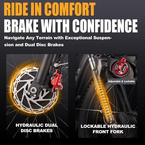 9000W Dual Motor Electric Bike for Adults - 48 MPH Fast Ebike with 52V 36Ah Removable Battery & 110 Mile Range, 24/26" Fat Tire All-Terrain E-Bike with Lockable Front Suspension & Hydraulic Brakes in Kuwait