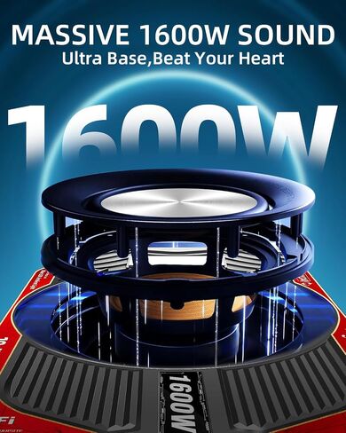 2026 Upgraded 12" 1600W Powered Spare Tire Subwoofer with Built-in Amplifier, Hidden Anti-Theft Design, Deep Bass, Easy Plug-and-Play Installation, Perfect for Car Audio Upgrade in Saudi Arabia