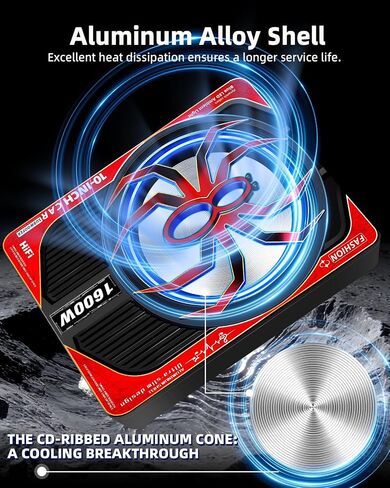 2026 Upgraded 12" 1600W Powered Spare Tire Subwoofer with Built-in Amplifier, Hidden Anti-Theft Design, Deep Bass, Easy Plug-and-Play Installation, Perfect for Car Audio Upgrade in Saudi Arabia