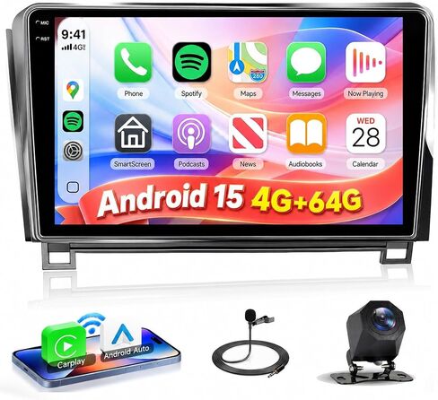 4Core 4G+64G Android 13 راديو ستيريو للسيارة Toyota Tundra 2007-2013 لسيارة Toyota Sequoia 2008-2018، Rimoody Wireless Carplay Android auto GPS WiFi 10.1 بوصة شاشة تعمل باللمس بلوتوث FM/RDS كاميرا احتياطية in Kuwait