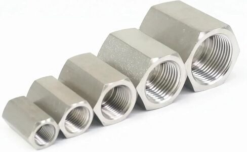 1/8 "1/4" 3/8 "1/2" 3/4 "1" أنثى 304 سداسية من الفولاذ المقاوم للصدأ الجوز قضيب تجهيزات أنابيب محولات أقصى ضغط 600 بار (1/4 ") in Kuwait