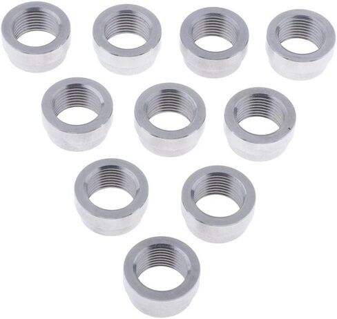 10 Pieces O2 Weld Bungs M18x1.5 O2 Weld on Fittings O2 Bung Plug Nut Mount O2 Weld on Stepped Nut Bung Iron Material Suita in Kuwait