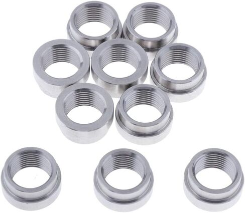 10 Pieces O2 Weld Bungs M18x1.5 O2 Weld on Fittings O2 Bung Plug Nut Mount O2 Weld on Stepped Nut Bung Iron Material Suita in Kuwait