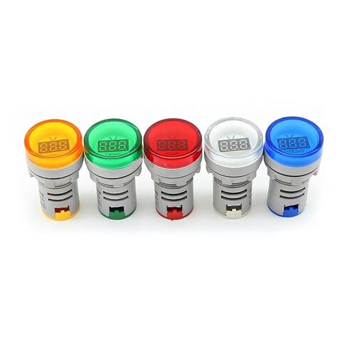 1PC 22mm AD16-22DSV Circular Voltmeter AC 50-500V Mini LED Digital Display Measure Voltmeter Indicator Light Pilot Lamp(White) in Kuwait