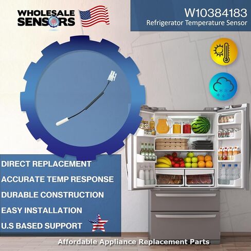 بديل ثلاجة Whirlpool W10384183 WPW10384183 (عبوتان)، ضمان لمدة 24 شهرًا ودعم الولايات المتحدة الأمريكية in Kuwait