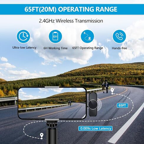 RICCHI 2 Pack Wireless Microphone Mini Mic for iPhone 7-14 iPad, Tiny Lavalier Microphone Clip on Lapel Lav Mic for Video Recording, Podcast, Interview, Streaming, Vlog, YouTube, TikTok in Kuwait