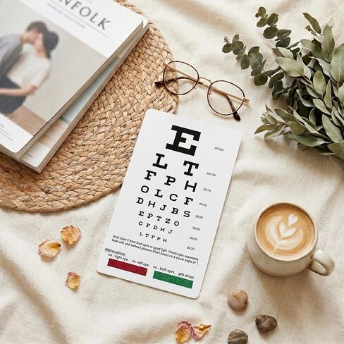 Pocket Eye Chart Dual Sided Snellen & Rosenbaum Vision Tester Plastic Eye Chart 2 in 1 Snellen & Rosenbaum Charts for Eyes Exams 6.5x3.5'' in Kuwait