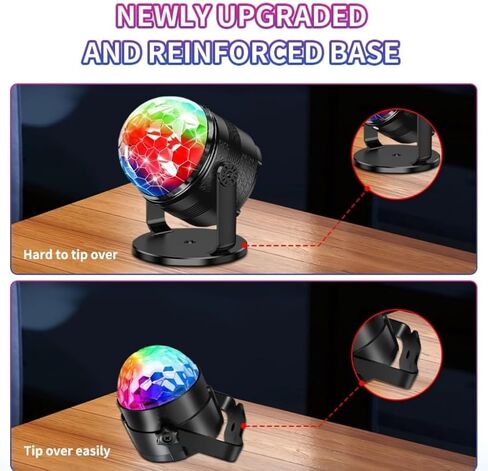 SHEHDS RGBP Disco Light with Remote, 15 Lighting Modes, Sound Activated Party Lamp, Includes USB Cable for Birthday, Karaoke, Holiday Use in Kuwait