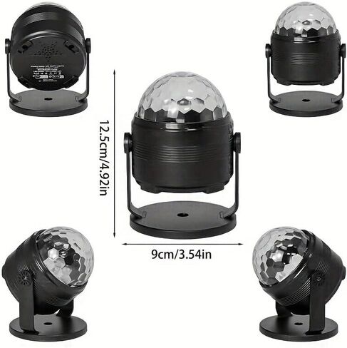 SHEHDS RGBP Disco Light with Remote, 15 Lighting Modes, Sound Activated Party Lamp, Includes USB Cable for Birthday, Karaoke, Holiday Use in Kuwait