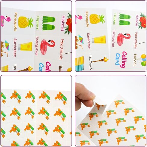 Fancy Land Summer Bingo Game for Kids 24 Players Hawaiian Tropical Pool Luau Party Favors Supplies in Kuwait