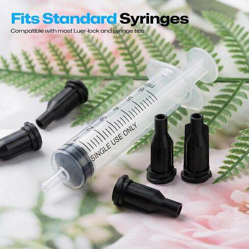 1000Pcs Disposable Syringe Tip Caps, Black Plastic Dispensing Needle Plugs, Secure Seal Covers for Glue Applicator Airbrush Liquid Material Storage Tools in Kuwait