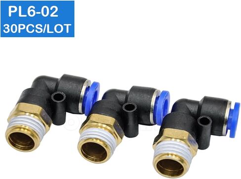 30Pcs Of PL6-02 6mm Push In One Touch Connector 1/4 Inch Thread Pneumatic Quick Fittings in Kuwait
