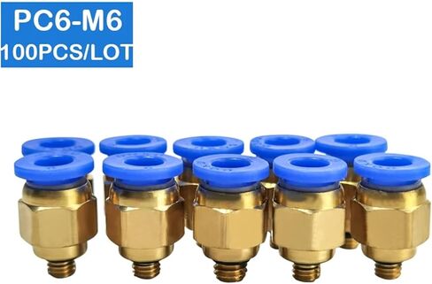 100Pcs PC6-M6 6mm To M6 Pneumatic Connectors Male Straight One-Touch Fittings in Kuwait