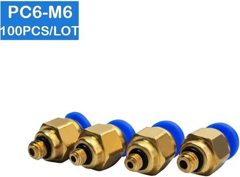 100Pcs PC6-M6 6mm To M6 Pneumatic Connectors Male Straight One-Touch Fittings in Kuwait