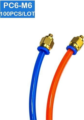 100Pcs PC6-M6 6mm To M6 Pneumatic Connectors Male Straight One-Touch Fittings in Kuwait