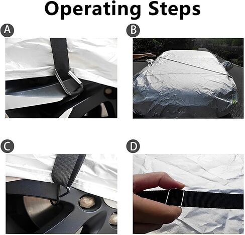 2Pcs Car Cover Windproof Strap Nylon Auto Cover Gust Strap Adjustable Vehicle Cover Secure Protector Strap Sturdy Heavy Wind Car Cover Fixing Rope for Car SUV Van Truck in Kuwait