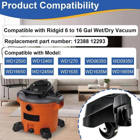 4 قطع عجلات قدم 12388 و12293 مجموعة عجلات متوافقة مع Ridgid 6 إلى 16 جالون عجلات فراغ رطبة/جافة تناسب WD16650 WD06350 WD1665M WD1635 WD1635M WD1245M WD12500 WD12460 in Kuwait