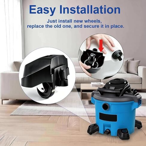 4 قطع عجلات قدم 12388 و12293 مجموعة عجلات متوافقة مع Ridgid 6 إلى 16 جالون عجلات فراغ رطبة/جافة تناسب WD16650 WD06350 WD1665M WD1635 WD1635M WD1245M WD12500 WD12460 in Kuwait