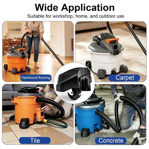 4 قطع عجلات قدم 12388 و12293 مجموعة عجلات متوافقة مع Ridgid 6 إلى 16 جالون عجلات فراغ رطبة/جافة تناسب WD16650 WD06350 WD1665M WD1635 WD1635M WD1245M WD12500 WD12460 in Kuwait